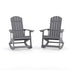 Light Gray |#| Adirondack Poly Resin Rocking Chairs for Indoor/Outdoor Use in White - 2 Pack