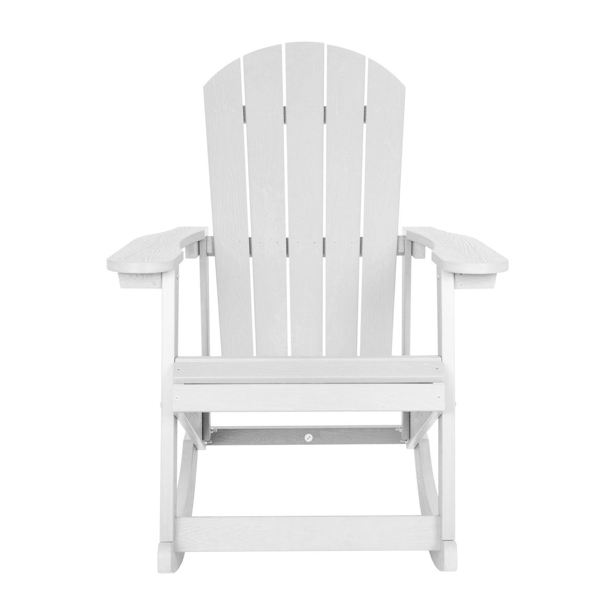 White |#| Adirondack Style Poly Resin Wood Rocking Chair for Indoor/Outdoor Use - White