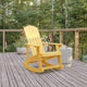Yellow |#| Adirondack Style Poly Resin Wood Rocking Chair for Indoor/Outdoor Use - Black