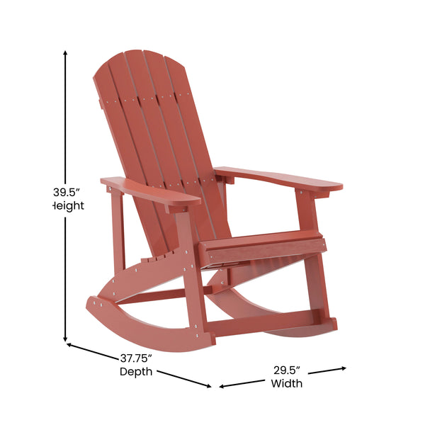 Red |#| Adirondack Style Poly Resin Wood Rocking Chair for Indoor/Outdoor Use - Black