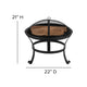 Gray |#| Set of 2 Poly Resin Adirondack Rocking Chairs in Gray & 22inch Round Fire Pit