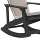 Black/Cream |#| Indoor/Outdoor Black Rocking Adirondack Chairs with Cream Cushions - Set of 2
