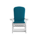 White/Teal |#| Indoor/Outdoor White Rocking Adirondack Chairs with Teal Cushions - Set of 2