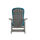 Gray/Teal |#| Indoor/Outdoor White Rocking Adirondack Chairs with Teal Cushions - Set of 2