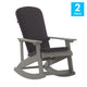 Gray |#| Indoor/Outdoor Gray Rocking Adirondack Chairs with Gray Cushions - Set of 2