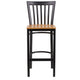 Natural Wood Seat/Black Metal Frame |#| Black School House Back Metal Restaurant Barstool - Natural Wood Seat