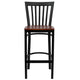 Cherry Wood Seat/Black Metal Frame |#| Black School House Back Metal Restaurant Barstool - Cherry Wood Seat