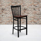Cherry Wood Seat/Black Metal Frame |#| Black School House Back Metal Restaurant Barstool - Cherry Wood Seat