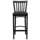 Black Vinyl Seat/Black Metal Frame |#| Black School House Back Metal Restaurant Barstool - Black Vinyl Seat