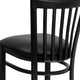 Black Vinyl Seat/Black Metal Frame |#| Black School House Back Metal Restaurant Barstool - Black Vinyl Seat