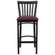 Burgundy Vinyl Seat/Black Metal Frame |#| Black School House Back Metal Restaurant Barstool - Burgundy Vinyl Seat