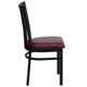 Burgundy Vinyl Seat/Black Metal Frame |#| Black School House Back Metal Restaurant Chair - Burgundy Vinyl Seat