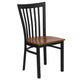 Cherry Wood Seat/Black Metal Frame |#| Black School House Back Metal Restaurant Chair - Cherry Wood Seat