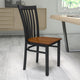 Cherry Wood Seat/Black Metal Frame |#| Black School House Back Metal Restaurant Chair - Cherry Wood Seat