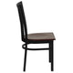 Mahogany Wood Seat/Black Metal Frame |#| Black School House Back Metal Restaurant Chair - Mahogany Wood Seat