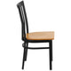 Natural Wood Seat/Black Metal Frame |#| Black School House Back Metal Restaurant Chair - Natural Wood Seat