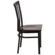 Walnut Wood Seat/Black Metal Frame |#| Black School House Back Metal Restaurant Chair - Walnut Wood Seat