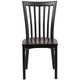 Walnut Wood Seat/Black Metal Frame |#| Black School House Back Metal Restaurant Chair - Walnut Wood Seat