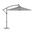 Sedona Commercial Grade 10ft Round Solar LED Cantilever Umbrella with Easy Lift and Tilt Function, Built in Cross Base