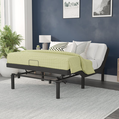 Selene Adjustable Upholstered Bed Base with Wireless Remote, Three Leg Heights, & Independent Head/Foot Incline