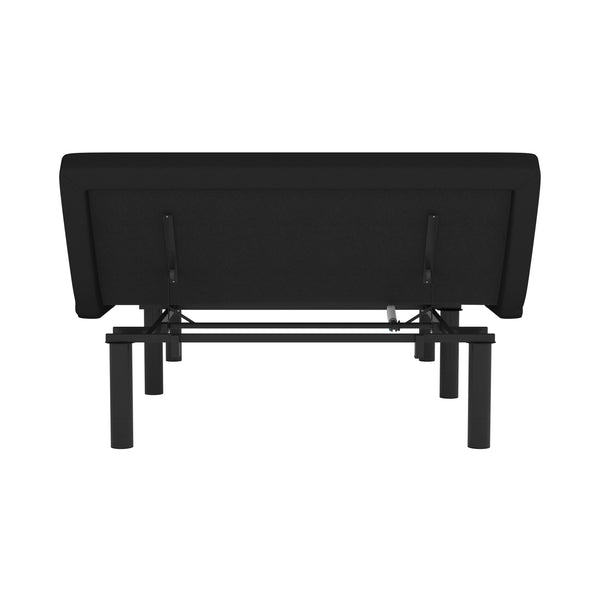 Full |#| Anti-skid Black Upholstered Adjustable Bed Base with Wireless Remote-Full