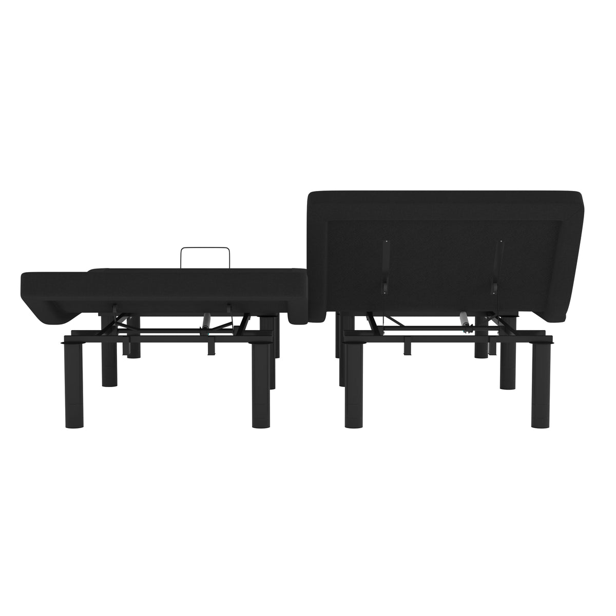 Split King |#| Anti-skid Black Upholstered Adjustable Bed Base with Wireless Remote-Split King