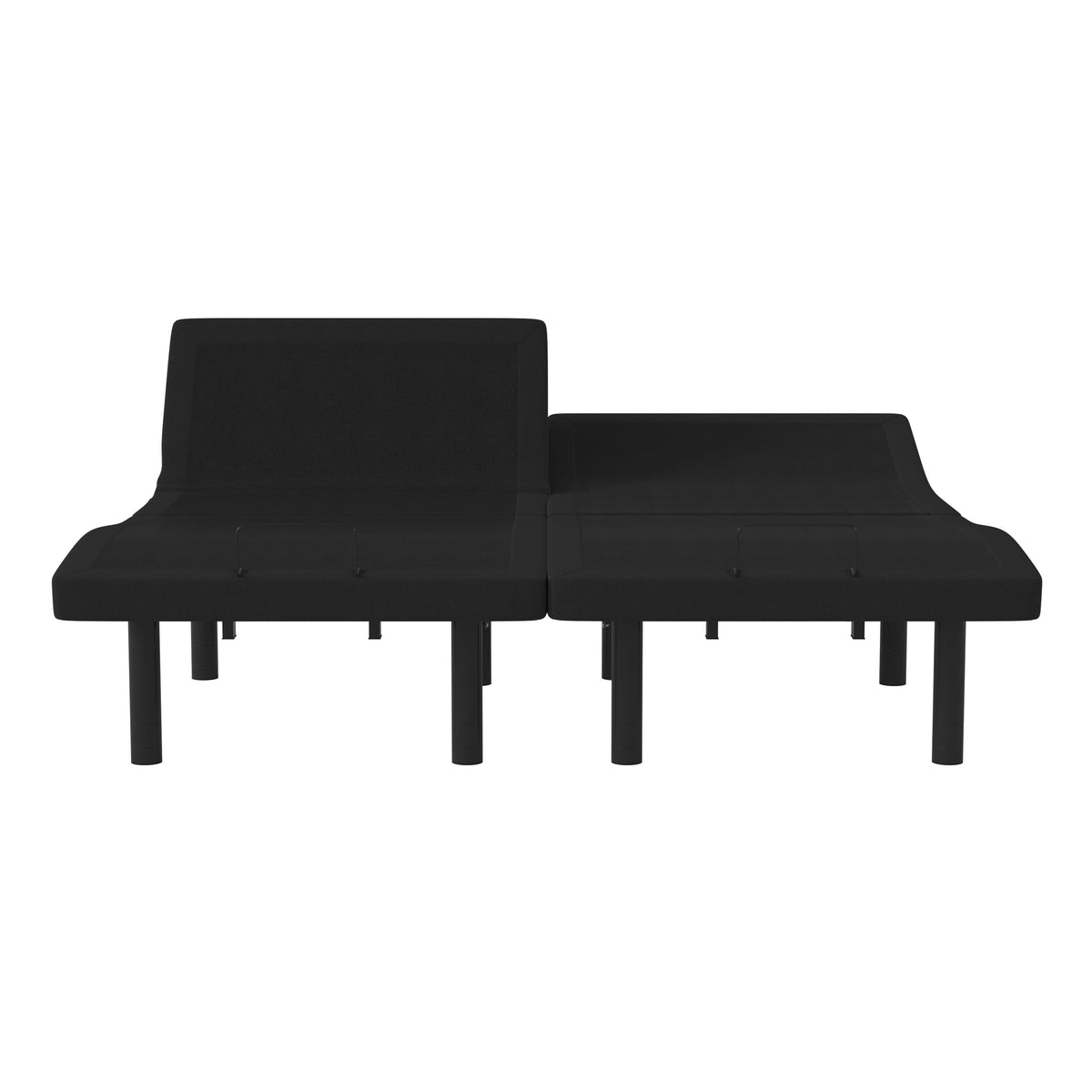 Split King |#| Anti-skid Black Upholstered Adjustable Bed Base with Wireless Remote-Split King