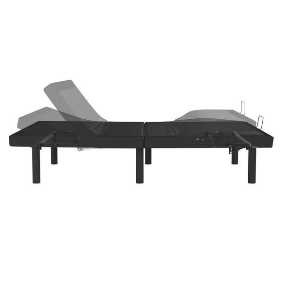 Twin XL |#| Anti-skid Black Upholstered Adjustable Bed Base with Wireless Remote-Twin XL