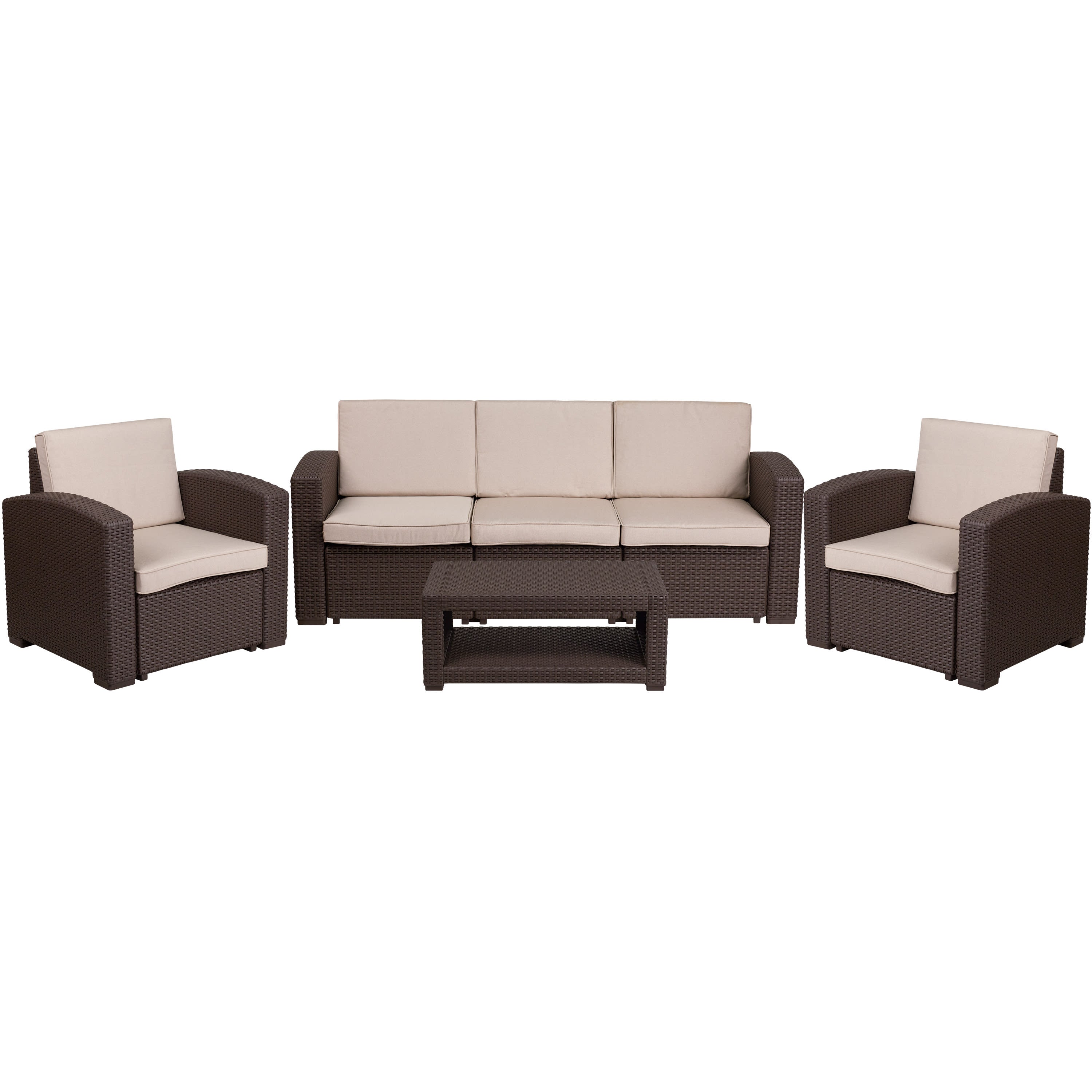 Faux rattan lounge furniture set best sale