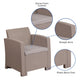 Light Gray |#| Light Gray Faux Rattan Chair with All-Weather Light Gray Cushion - Patio Chair