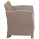 Light Gray |#| Light Gray Faux Rattan Chair with All-Weather Light Gray Cushion - Patio Chair