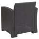 Dark Gray |#| Dark Gray Faux Rattan Chair with All-Weather Light Gray Cushion - Patio Chair