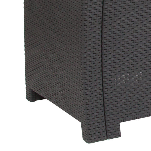 Dark Gray |#| Dark Gray Faux Rattan Chair with All-Weather Light Gray Cushion - Patio Chair
