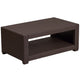 Chocolate Brown Faux Rattan Coffee Table - Outdoor Accent Table - Patio Table