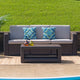 Chocolate Brown Faux Rattan Coffee Table - Outdoor Accent Table - Patio Table