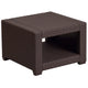 Chocolate Brown Faux Rattan End Table - Outdoor Accent Table - Patio Table