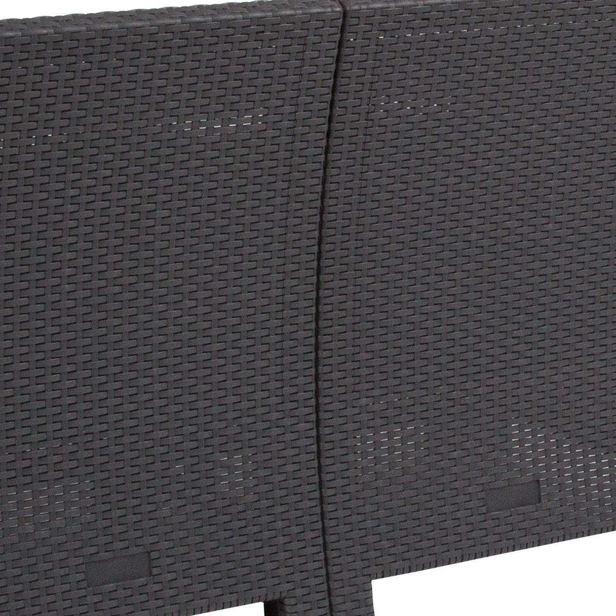 Dark Gray |#| Dk Gray Faux Rattan Loveseat with All-Weather Light Gray Cushions - Patio Chair