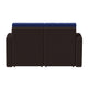 Brown/Navy |#| Chocolate Brown Faux Rattan Loveseat with All-Weather Navy Cushions