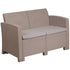 Seneca Faux Rattan Loveseat with All-Weather Cushions