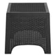 Dark Gray |#| Dark Gray Faux Rattan Plastic Chair Set with Matching Side Table - Patio Set