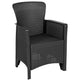 Dark Gray |#| Dark Gray Faux Rattan Plastic Chair Set with Matching Side Table - Patio Set
