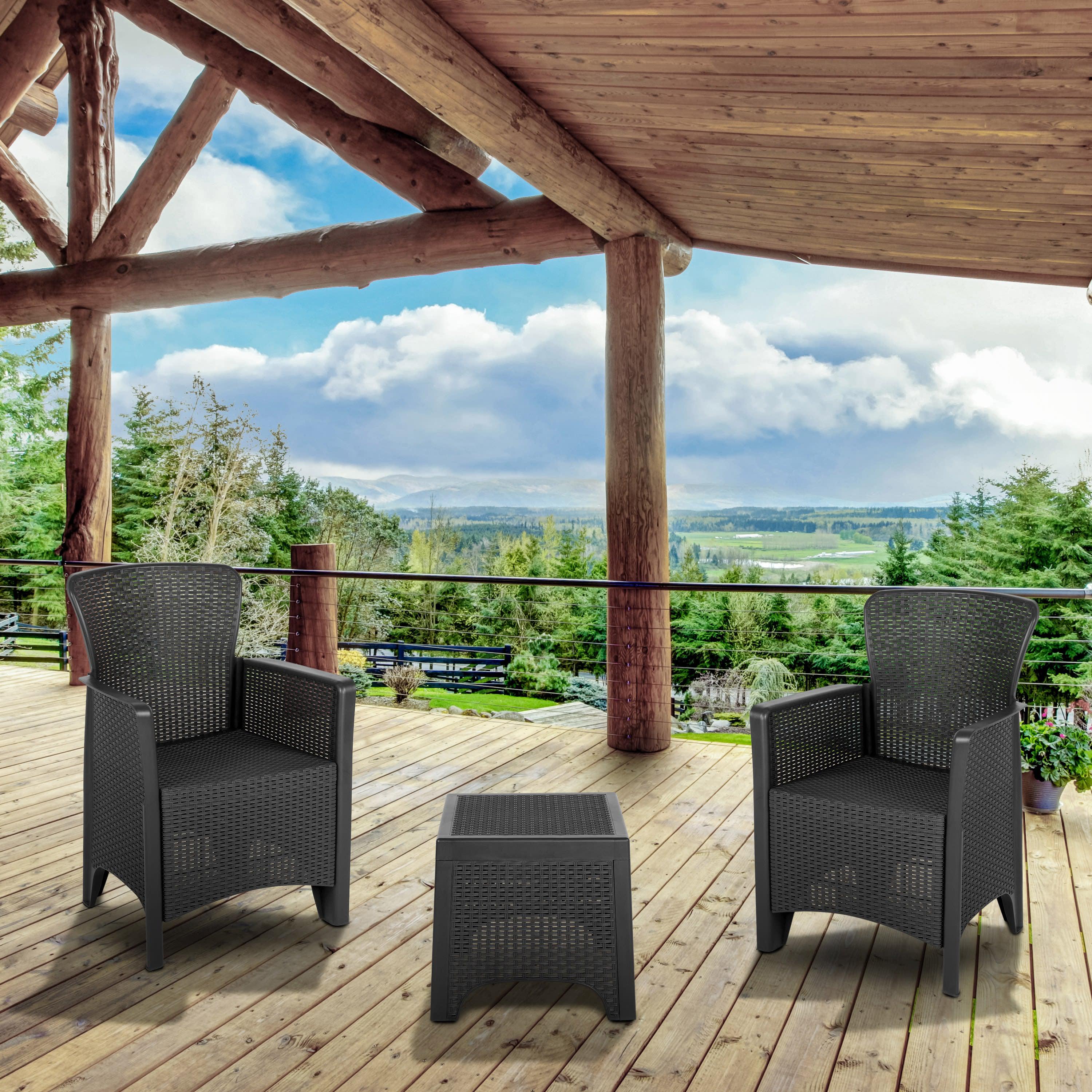 Rattan Chair Table Set DAD SF3 2P SET BizChair