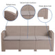 Light Gray |#| Light Gray Faux Rattan Sofa with All-Weather Light Gray Cushions - Patio Chair