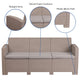 Light Gray |#| Light Gray Faux Rattan Sofa with All-Weather Light Gray Cushions - Patio Chair