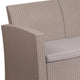 Light Gray |#| Light Gray Faux Rattan Sofa with All-Weather Light Gray Cushions - Patio Chair