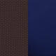 Navy Cushions/Chocolate Brown Frame |#| Chocolate Brown Faux Rattan Sofa with All-Weather Navy Cushions