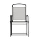Gray |#| Set of 2 All-Weather Textilene Patio Sling Chairs with Armrests - Gray