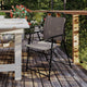 Brown |#| Set of 2 All-Weather Textilene Patio Sling Chairs with Armrests - Brown