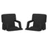 Black |#| 2 Pack Reclining Black Backpack Padded Stadium Chairs-Armrests & Storge Pockets
