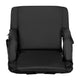 Black |#| 2 Pack Reclining Black Backpack Padded Stadium Chairs-Armrests & Storge Pockets